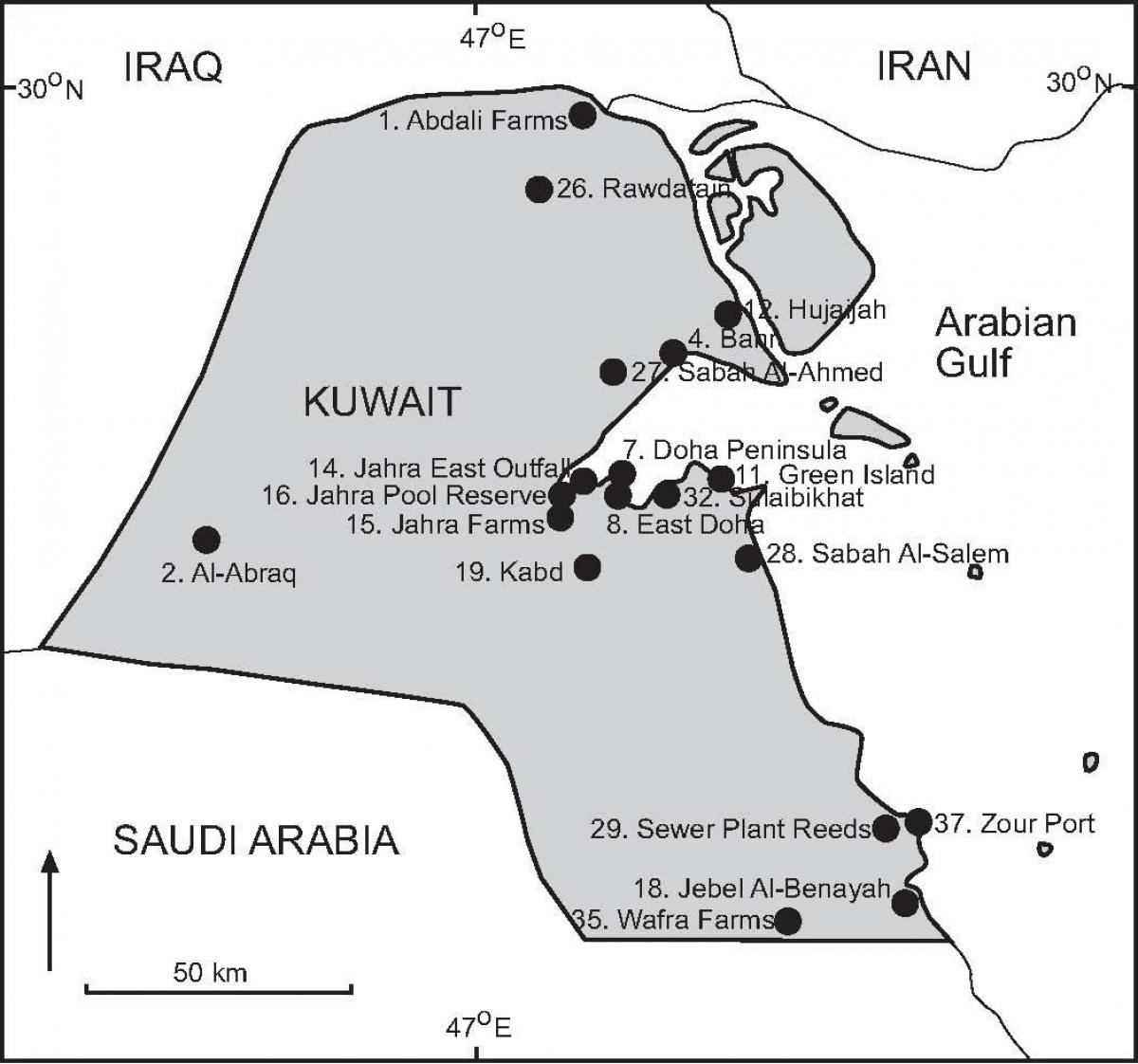 mapa ng kabd kuwait