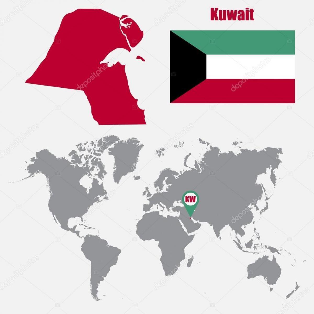 kuwait mapa sa mapa ng mundo