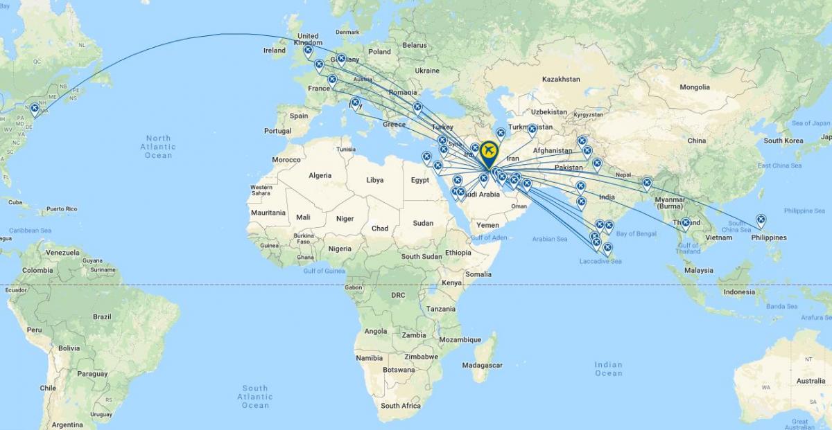 kuwait airways a330 upuan mapa