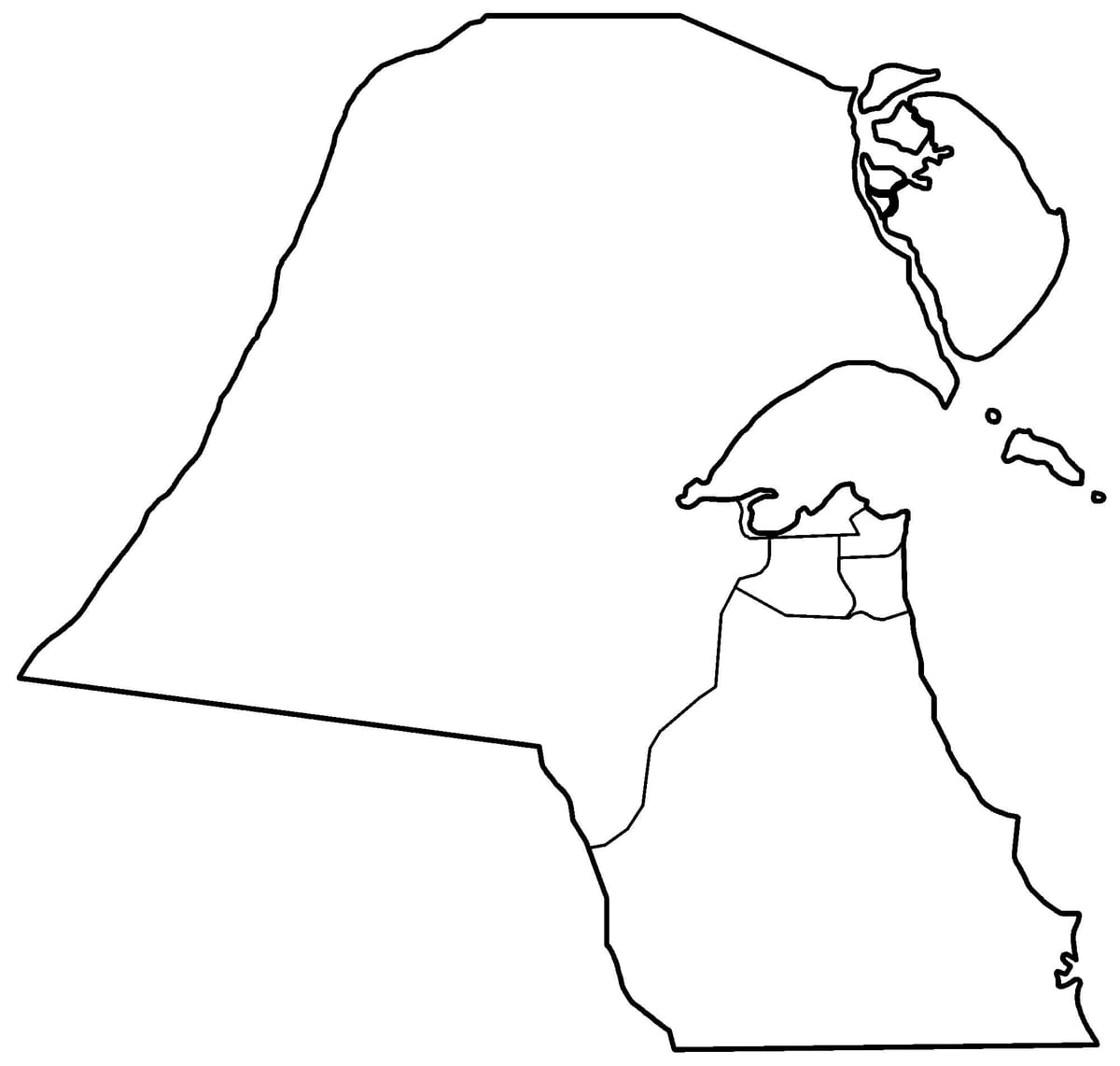 mapa ng kuwait blangko