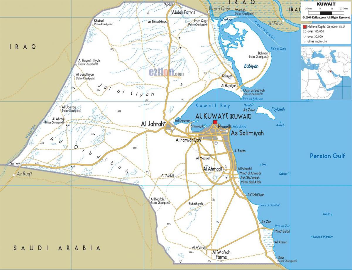 kuwait city mapa ng kalsada