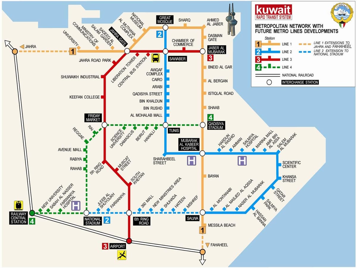 mapa ng kuwait metro