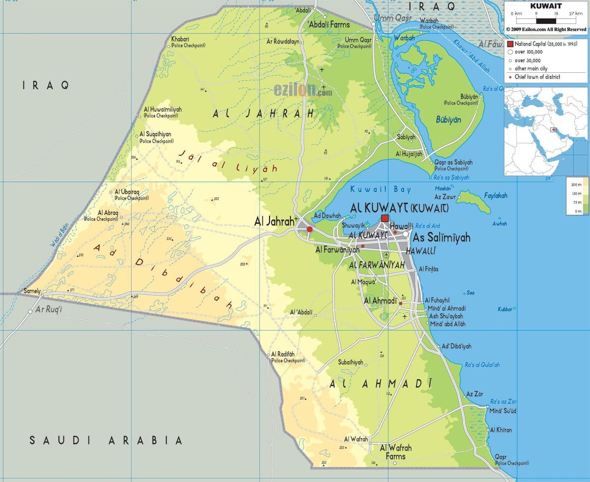 mapa ng kuwait munisipalidad