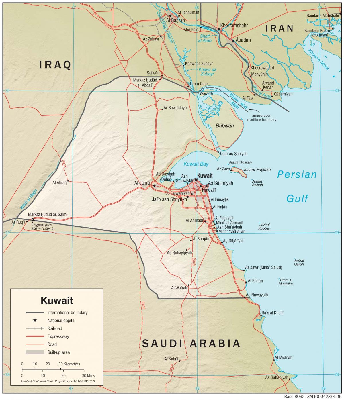 kuwait mapa ng lokasyon
