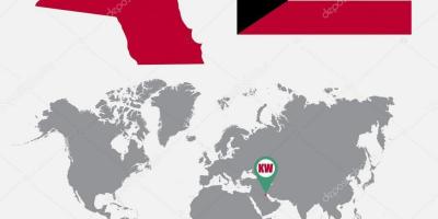 Kuwait mapa sa mapa ng mundo