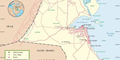Kuwait na mapa ng daan